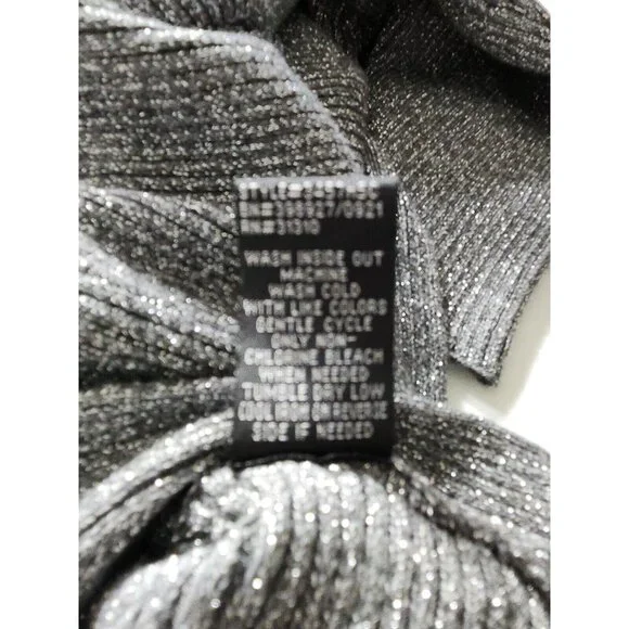 I.N.Studio Womens Size 3 X Silver top blouse plus  3/4 sleeve Crew Neck NWT --22 - Picture 10 of 10